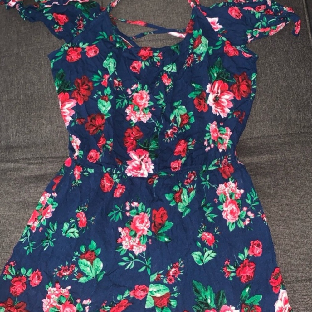 Ambiance Floral Jumpsuit in Blue and Red